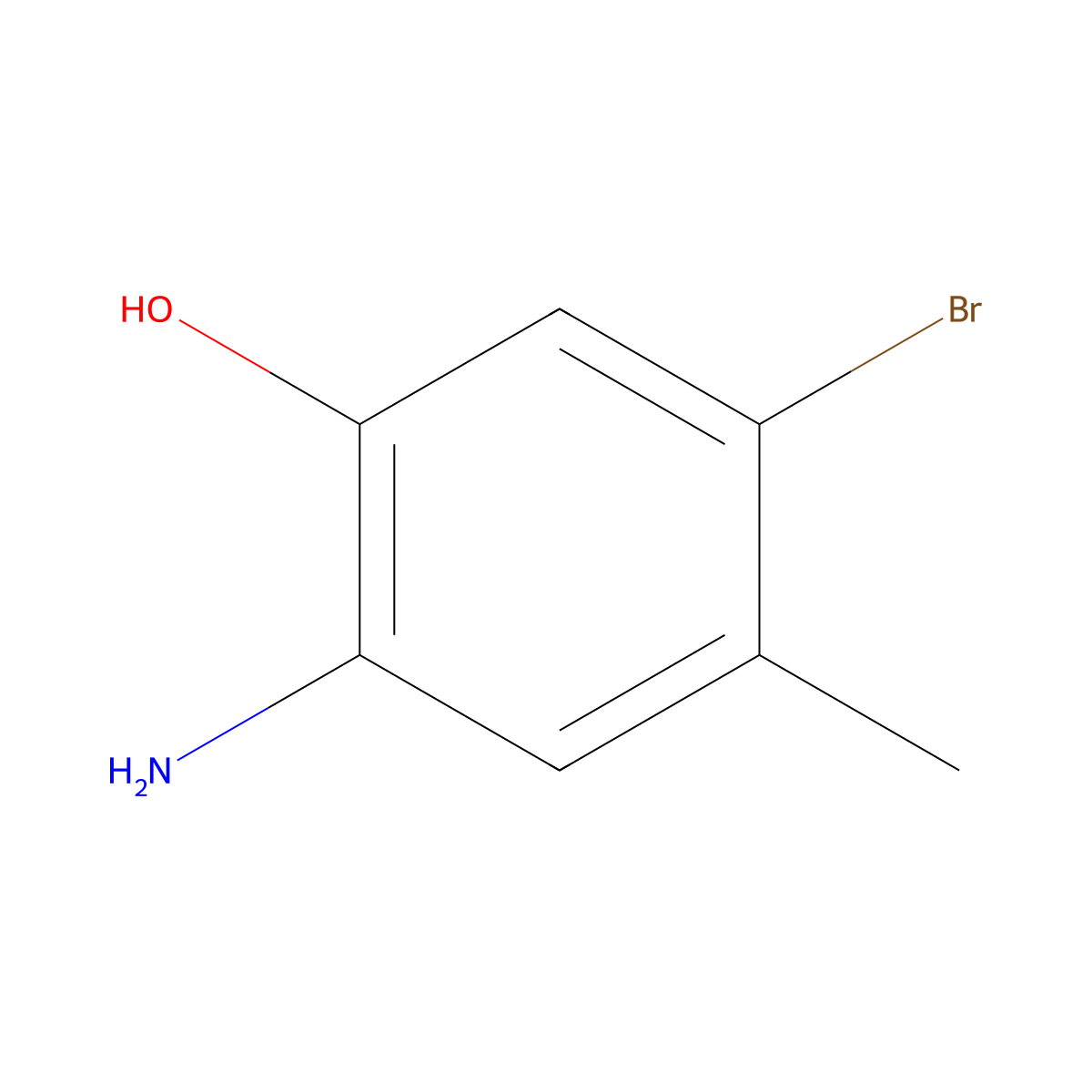 2-Amino-5-bromo-4-methylphenol molecular structure, CAS 1268153-80-5