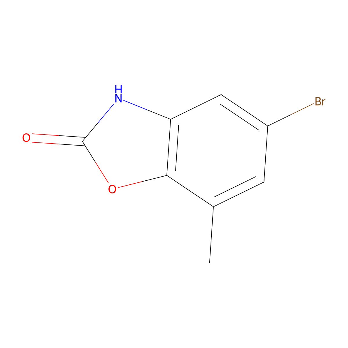5-Bromo-7-methyl-2,3-dihydro-1,3-benzoxazol-2-one molecular structure, CAS 1268153-81-6
