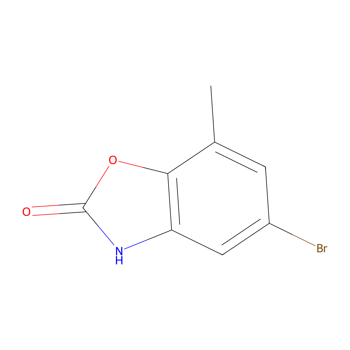 5-Bromo-7-methyl-2,3-dihydro-1,3-benzoxazol-2-one molecular structure, CAS 1268153-81-6