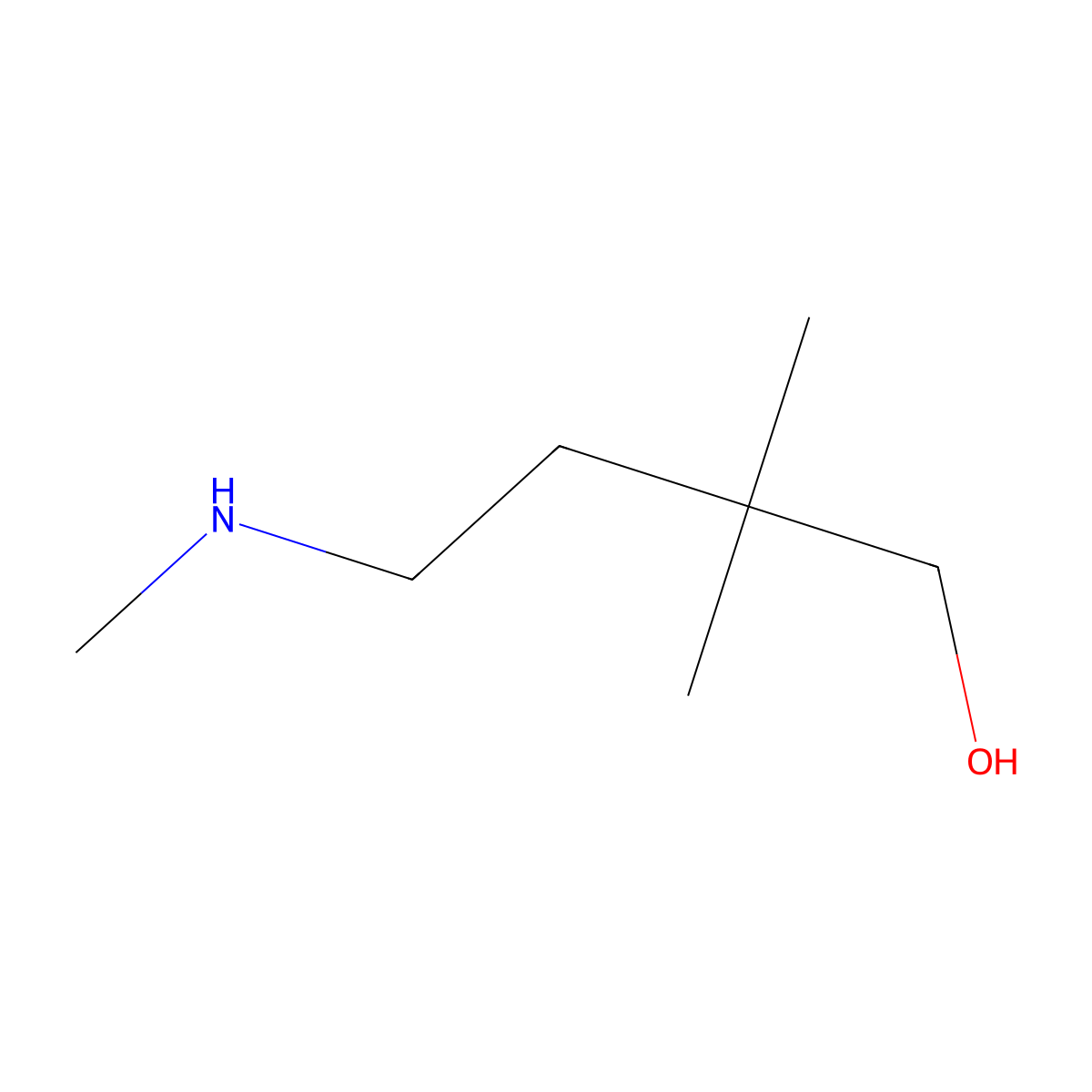2,2-Dimethyl-4-(methylamino)butan-1-ol molecular structure, CAS 1268153-95-2