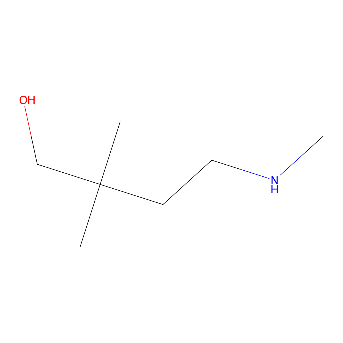 2,2-Dimethyl-4-(methylamino)butan-1-ol molecular structure, CAS 1268153-95-2