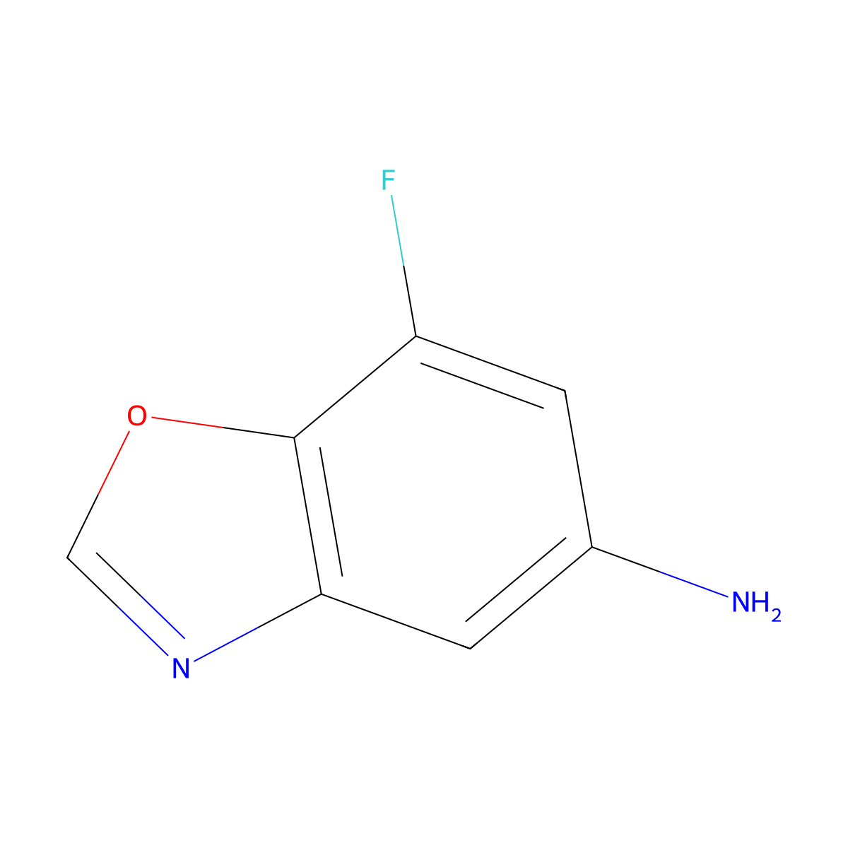7-Fluoro-1,3-benzoxazol-5-amine molecular structure, CAS 1268154-08-0