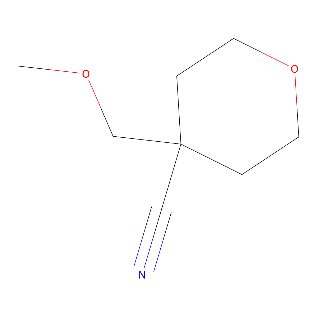 4-(Methoxymethyl)oxane-4-carbonitrile molecular structure, CAS 1268154-09-1