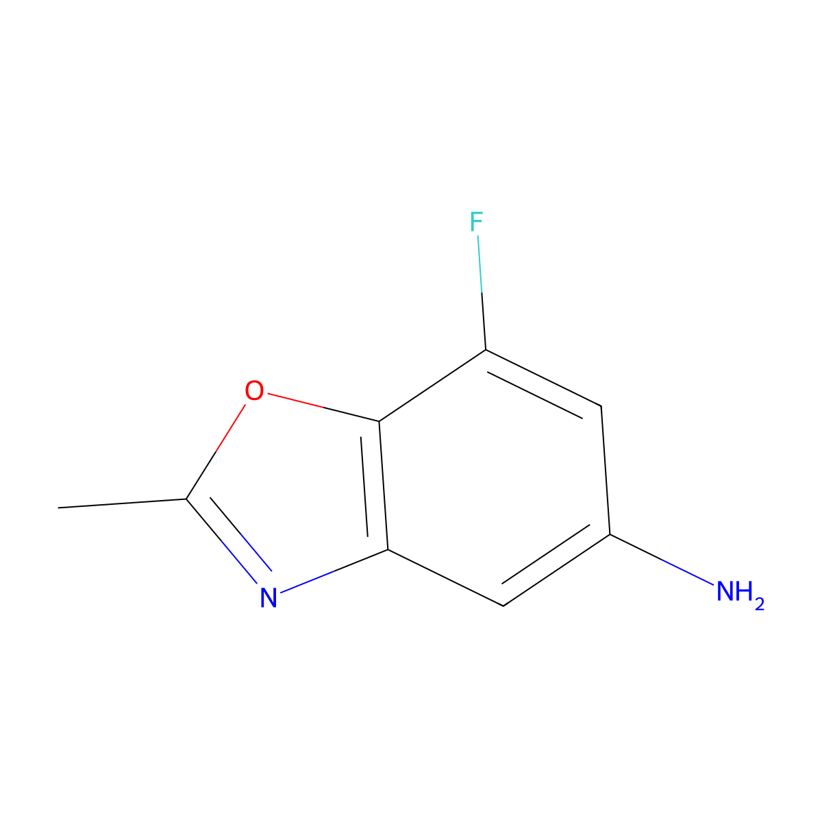 7-Fluoro-2-methyl-1,3-benzoxazol-5-amine molecular structure, CAS 1268154-23-9