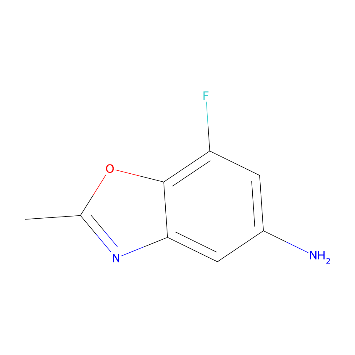 7-Fluoro-2-methyl-1,3-benzoxazol-5-amine molecular structure, CAS 1268154-23-9