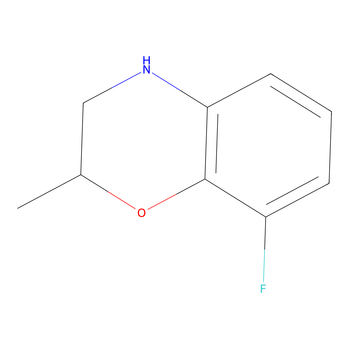 8-fluoro-2-methyl-3,4-dihydro-2H-1,4-benzoxazine molecular structure, CAS 1268154-26-2