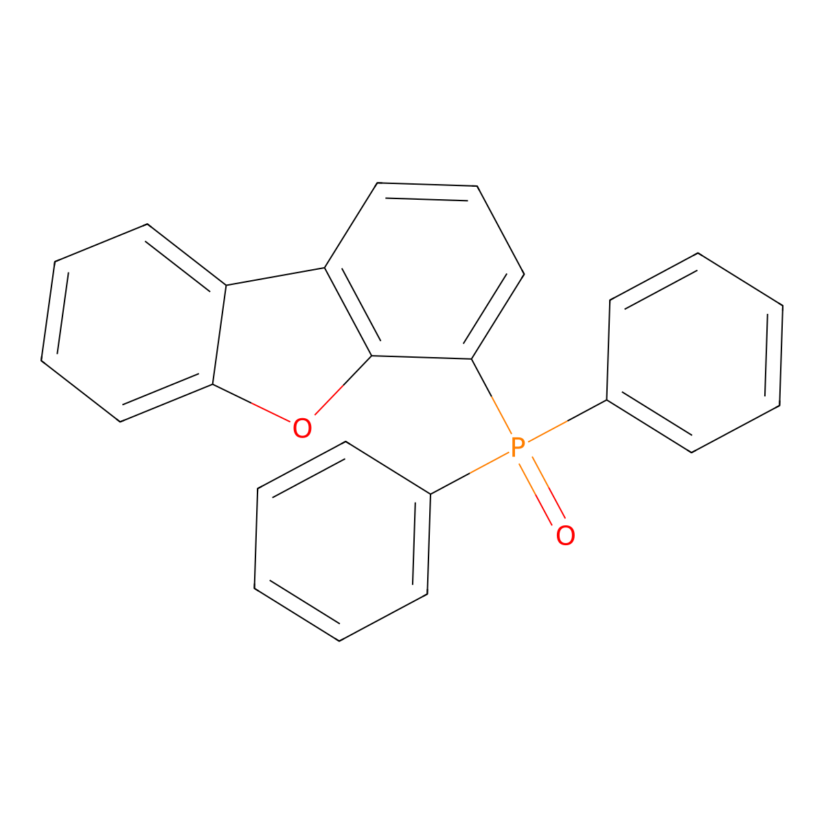 Dibenzo[b,d]furan-4-yldiphenylphosphine oxide molecular structure, CAS 1268162-33-9