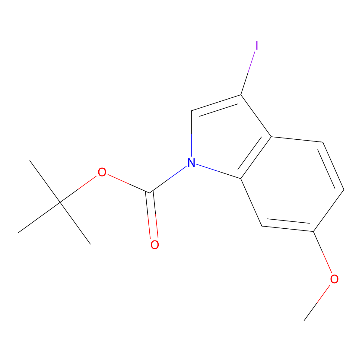 tert-Butyl 3-iodo-6-methoxy-1H-indole-1-carboxylate molecular structure, CAS 1268167-84-5