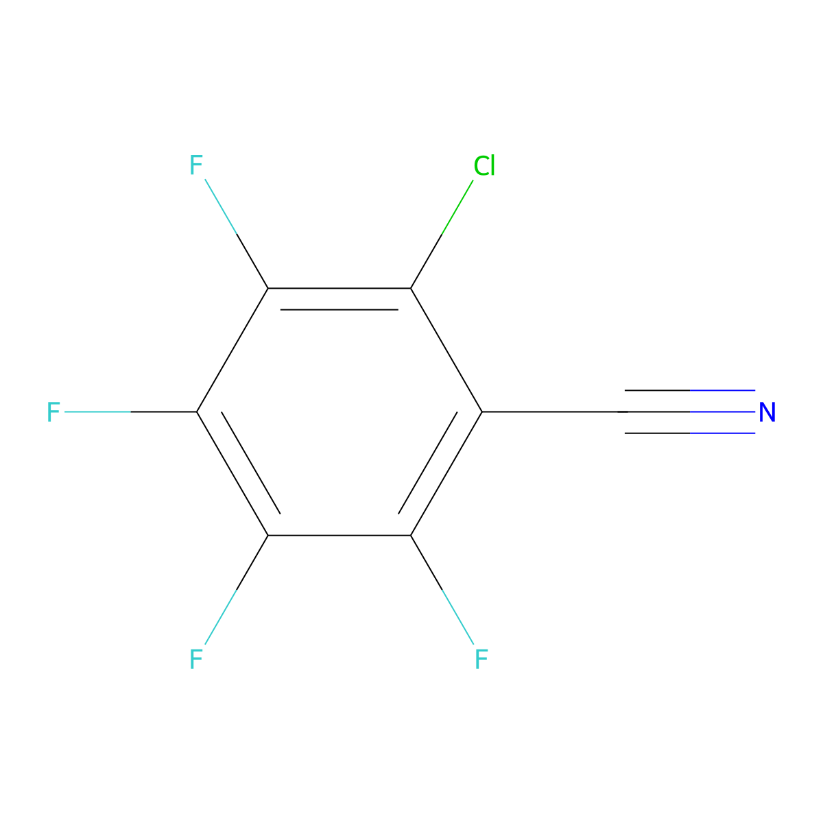 2-Chloro-3,4,5,6-tetrafluorobenzonitrile molecular structure, CAS 126817-44-5