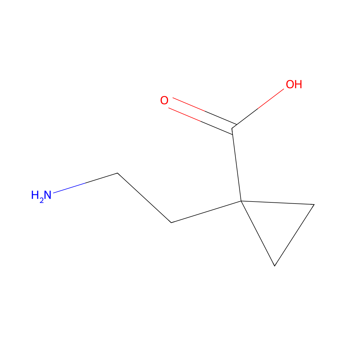 1-(2-Aminoethyl)cyclopropanecarboxylic acid molecular structure, CAS 126822-37-5