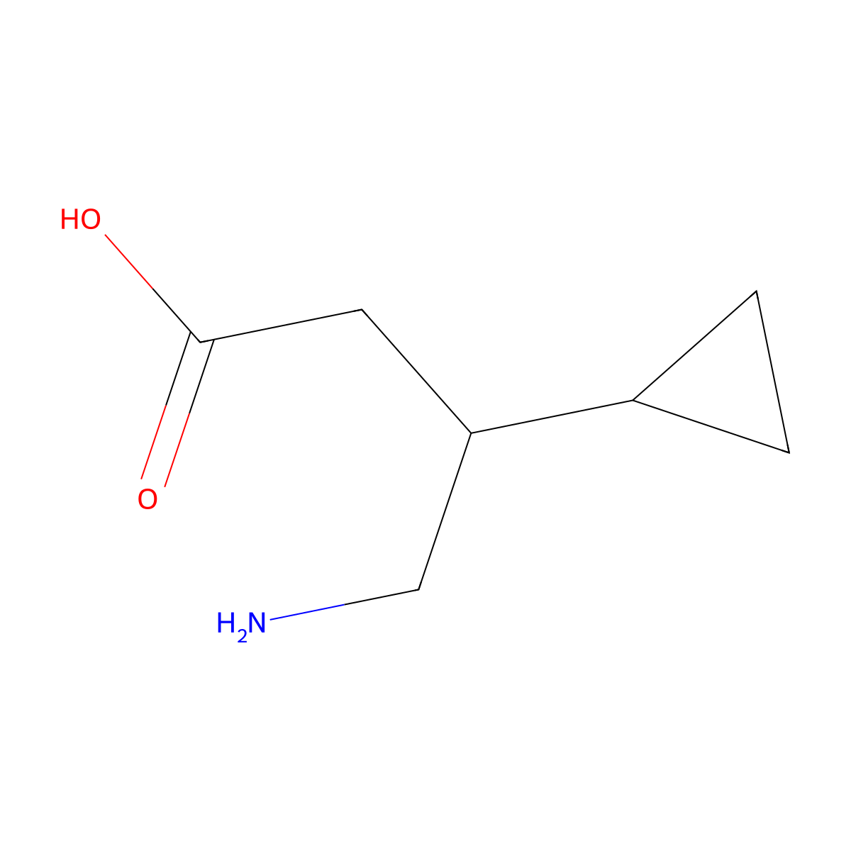 4-Amino-3-cyclopropylbutanoic acid molecular structure, CAS 126822-40-0