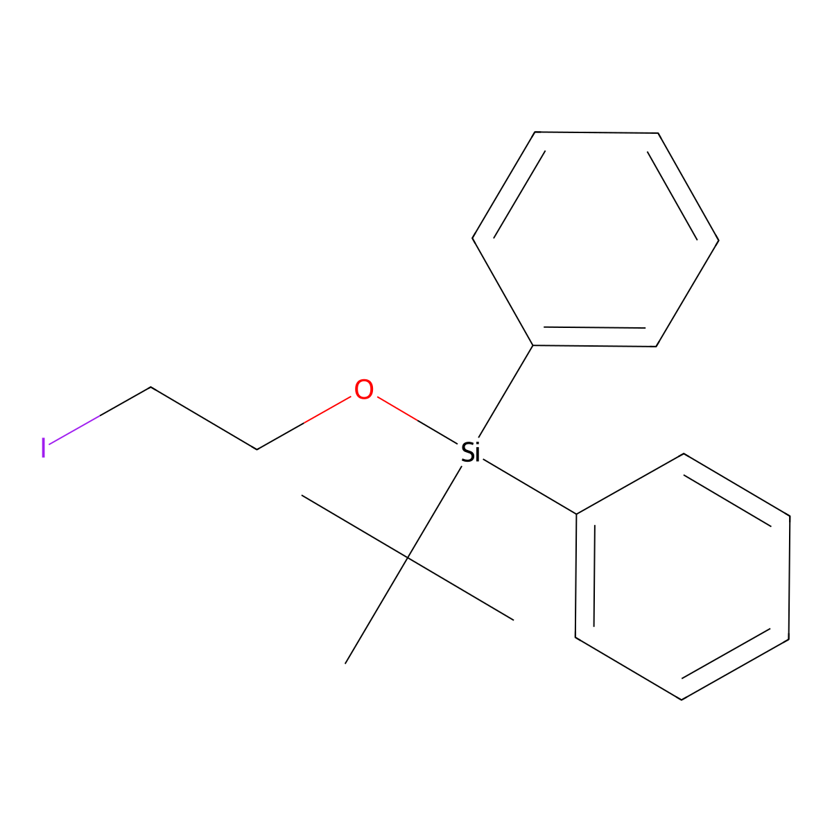Tert-butyl(2-iodoethoxy)diphenylsilane molecular structure, CAS 126822-71-7