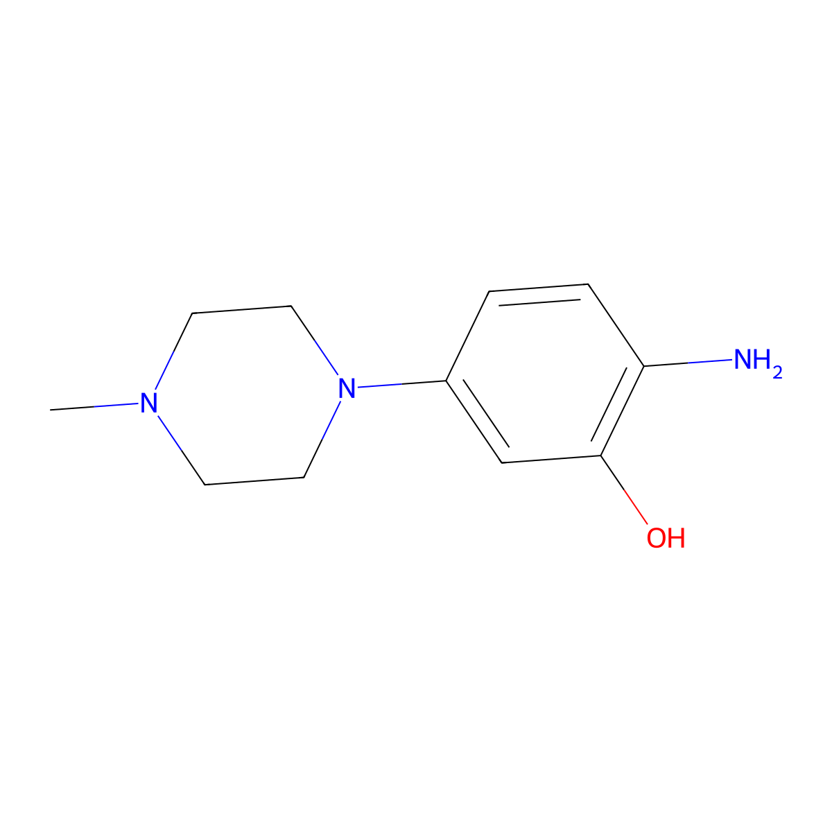 2-Amino-5-(4-methylpiperazin-1-yl)phenol molecular structure, CAS 126824-10-0
