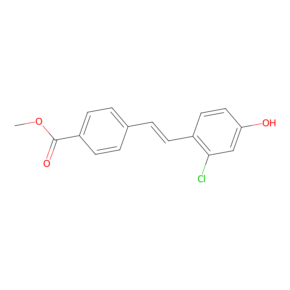 Methyl 4-(2-chloro-4-hydroxystyryl)benzoate molecular structure, CAS 1268246-12-3