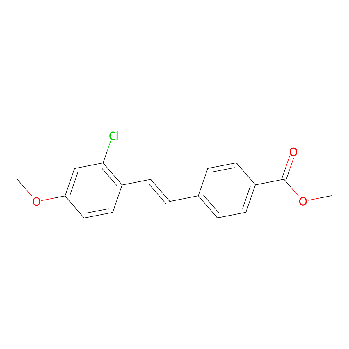 (E)-methyl 4-(2-chloro-4-methoxystyryl)benzoate molecular structure, CAS 1268246-22-5