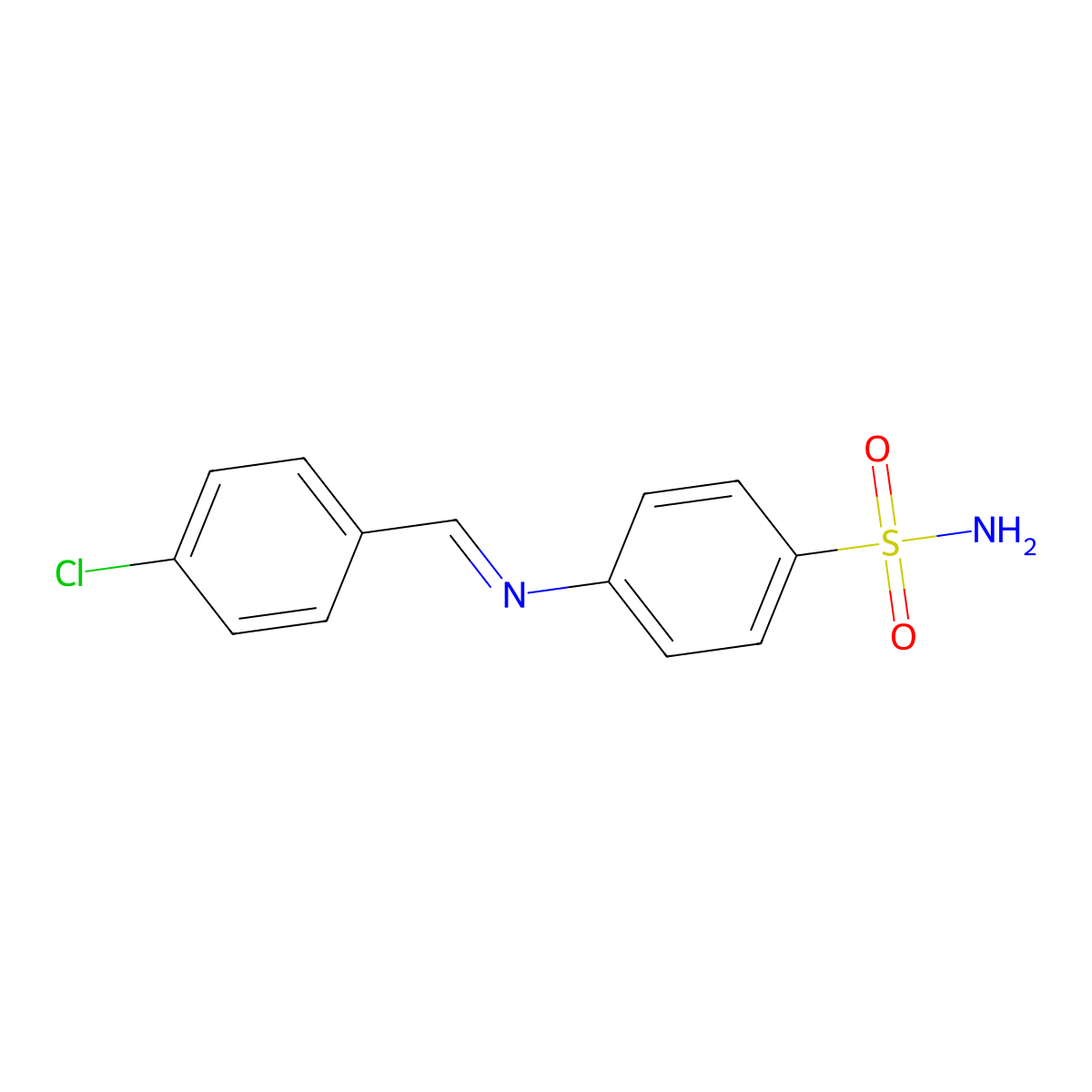 4-((4-Chlorobenzylidene)amino)benzenesulfonamide molecular structure, CAS 1268249-72-4