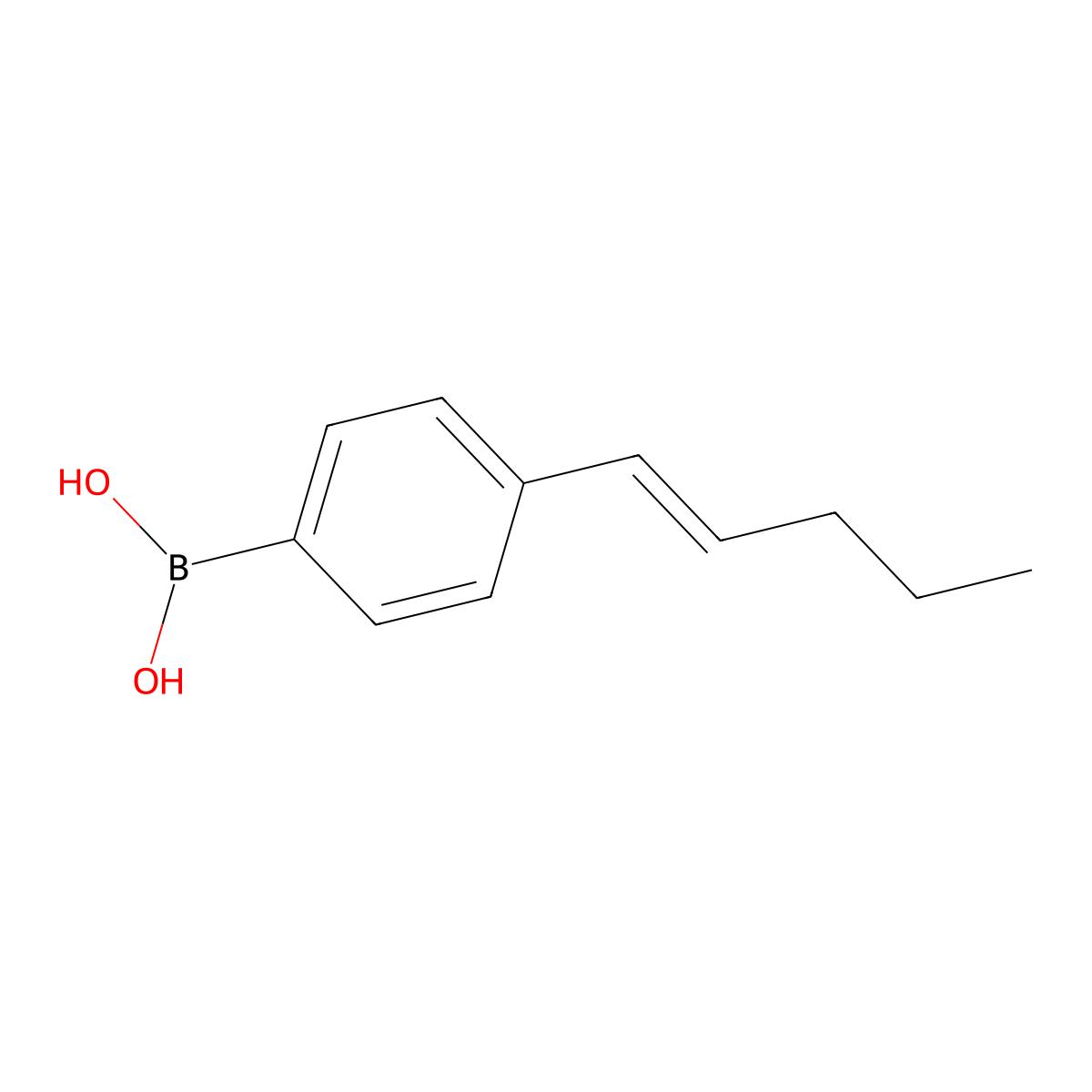 (e)-(4-(Pent-1-en-1-yl)phenyl)boronic acid molecular structure, CAS 1268249-78-0