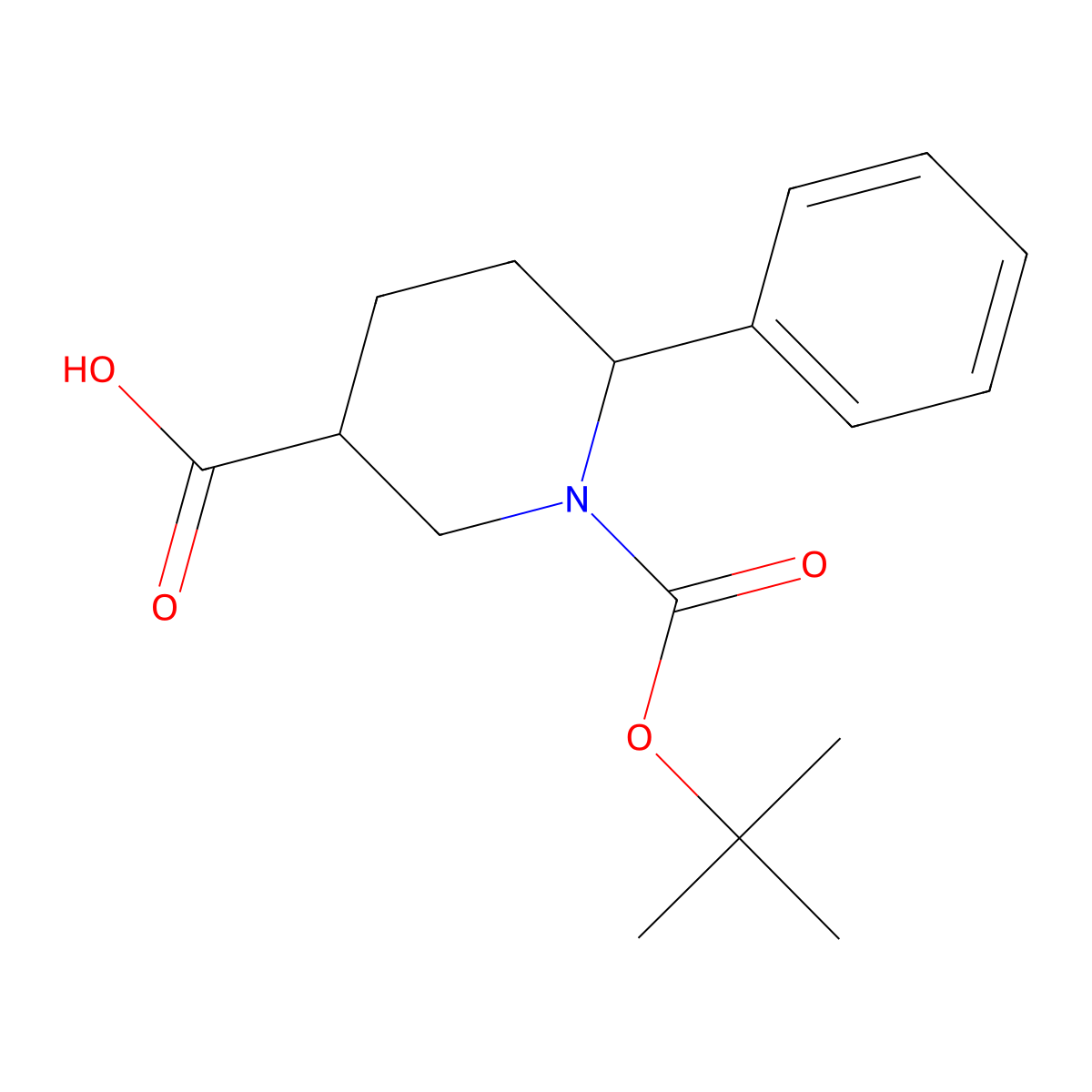 cis-1-Tert-butoxycarbonyl-6-phenyl-piperidine-3-carboxylic acid molecular structure, CAS 1268249-89-3