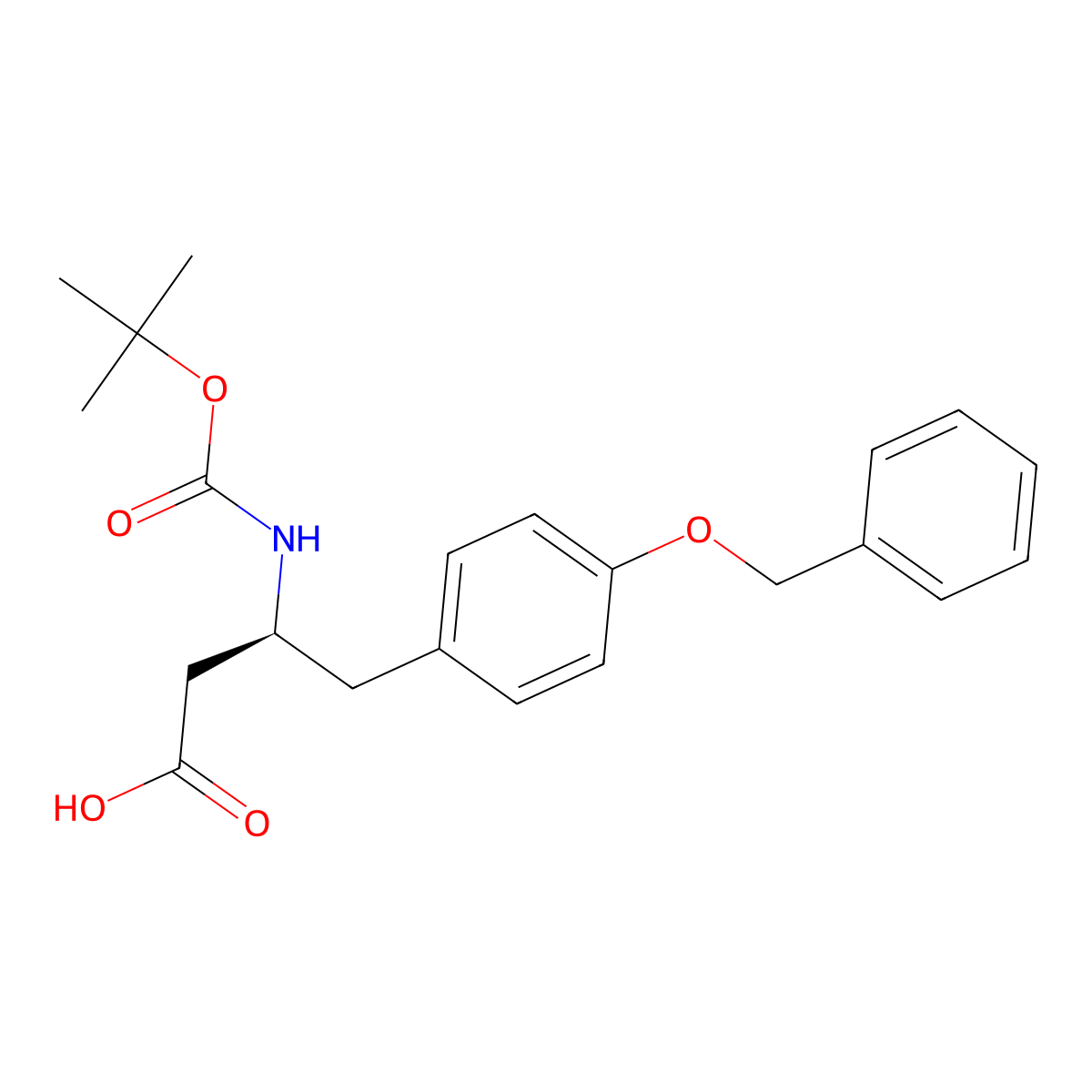 (S)-4-(4-(Benzyloxy)phenyl)-3-((tert-butoxycarbonyl)amino)butanoic acid molecular structure, CAS 126825-16-9