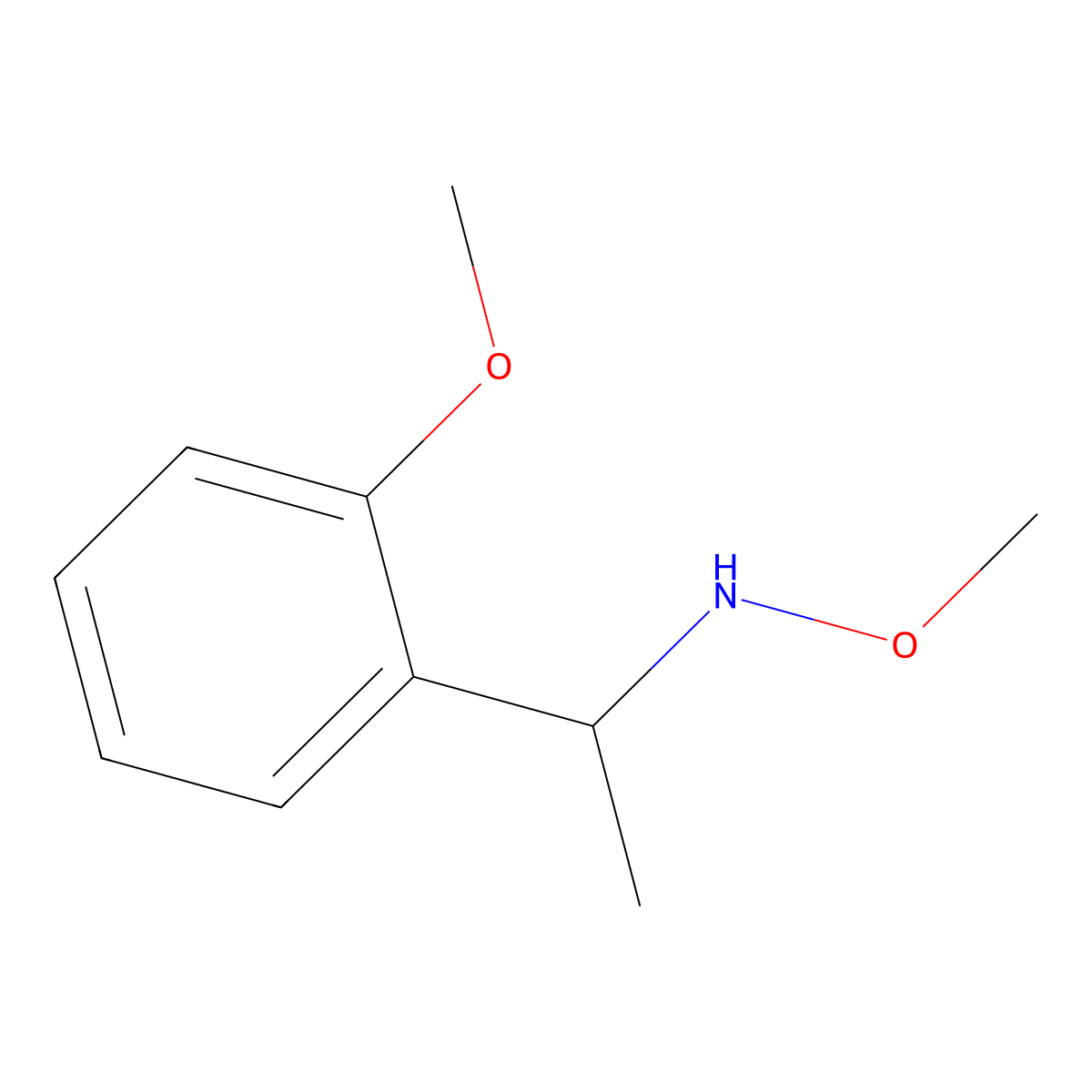 Methoxy(1-(2-methoxyphenyl)ethyl)amine molecular structure, CAS 1268256-96-7