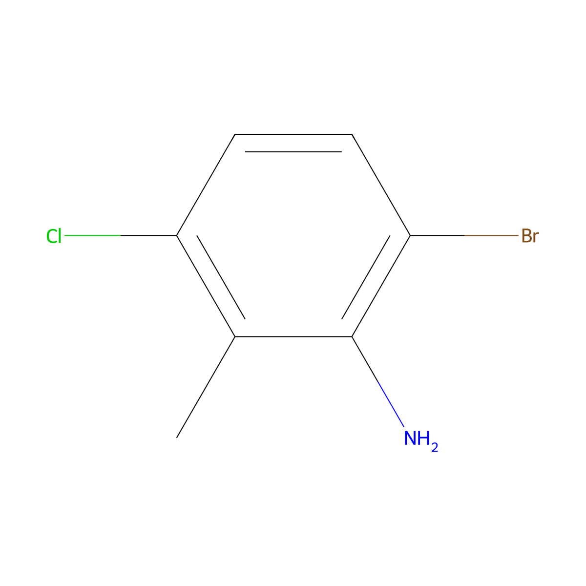 6-Bromo-3-chloro-2-methylaniline molecular structure, CAS 126826-29-7