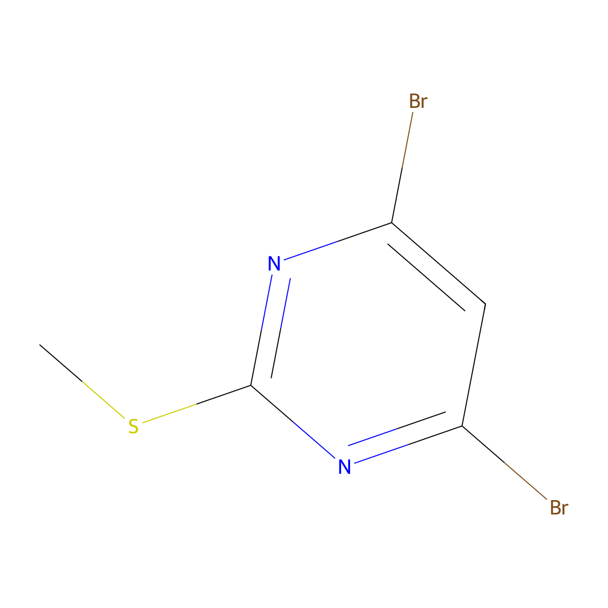 4,6-Dibromo-2-(methylthio)pyrimidine molecular structure, CAS 126826-36-6