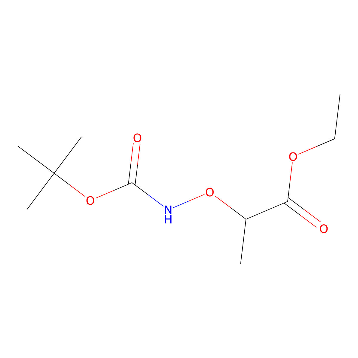 Ethyl 2-(tert-butoxycarbonylaminooxy)propanoate molecular structure, CAS 1268260-84-9