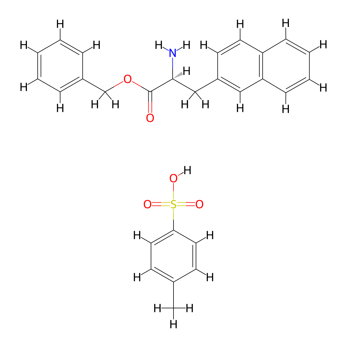 3-(2-Naphthyl)-L-alanine benzyl ester 4-toluenesulfonate salt molecular structure, CAS 126829-54-7