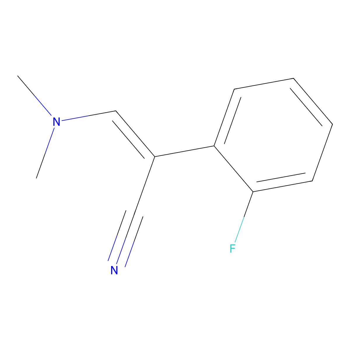 3-(Dimethylamino)-2-(2-fluorophenyl)prop-2-enenitrile molecular structure, CAS 1268322-18-4