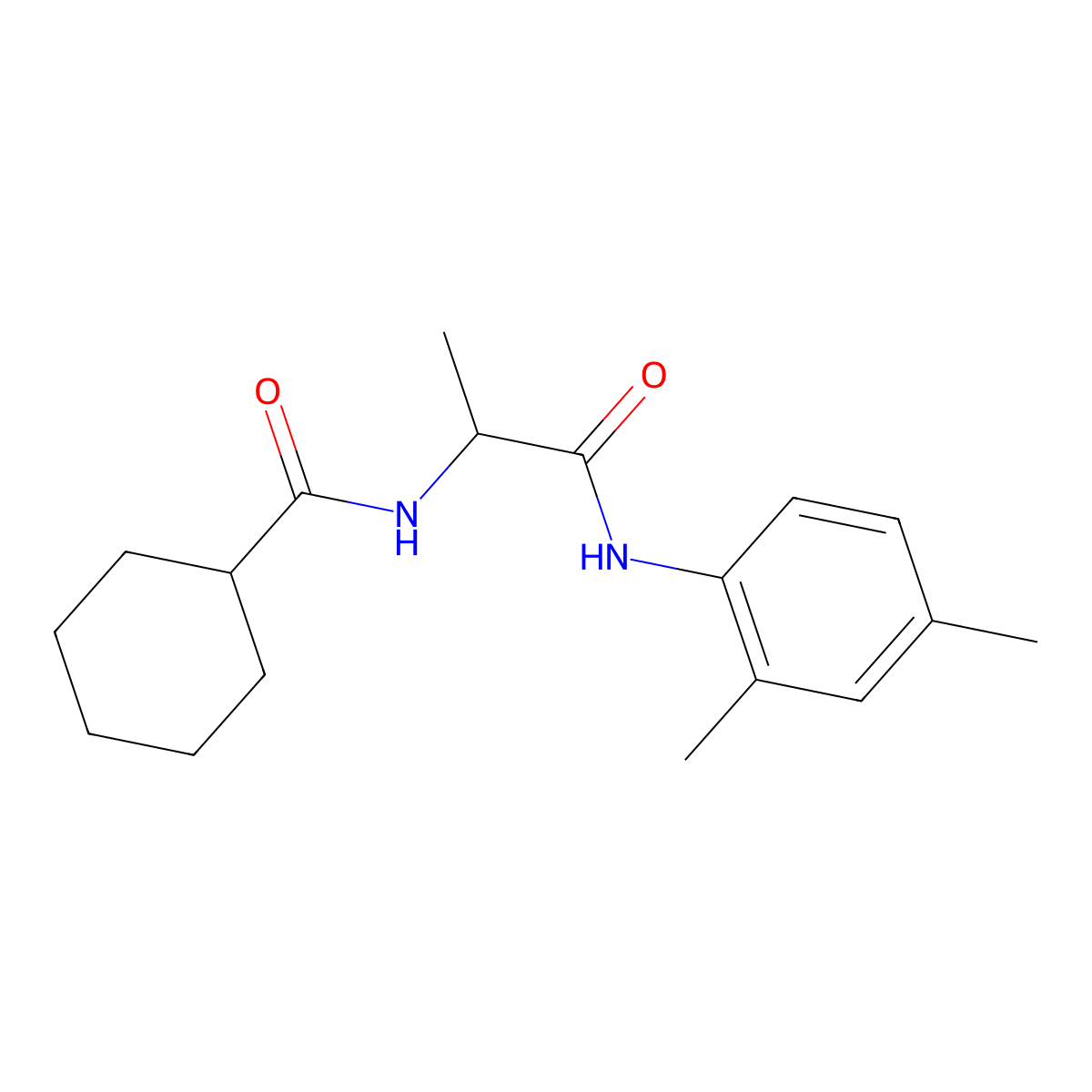 N-{1-[(2,4-dimethylphenyl)amino]-1-oxopropan-2-yl}cyclohexanecarboxamide molecular structure, CAS 1268331-14-1
