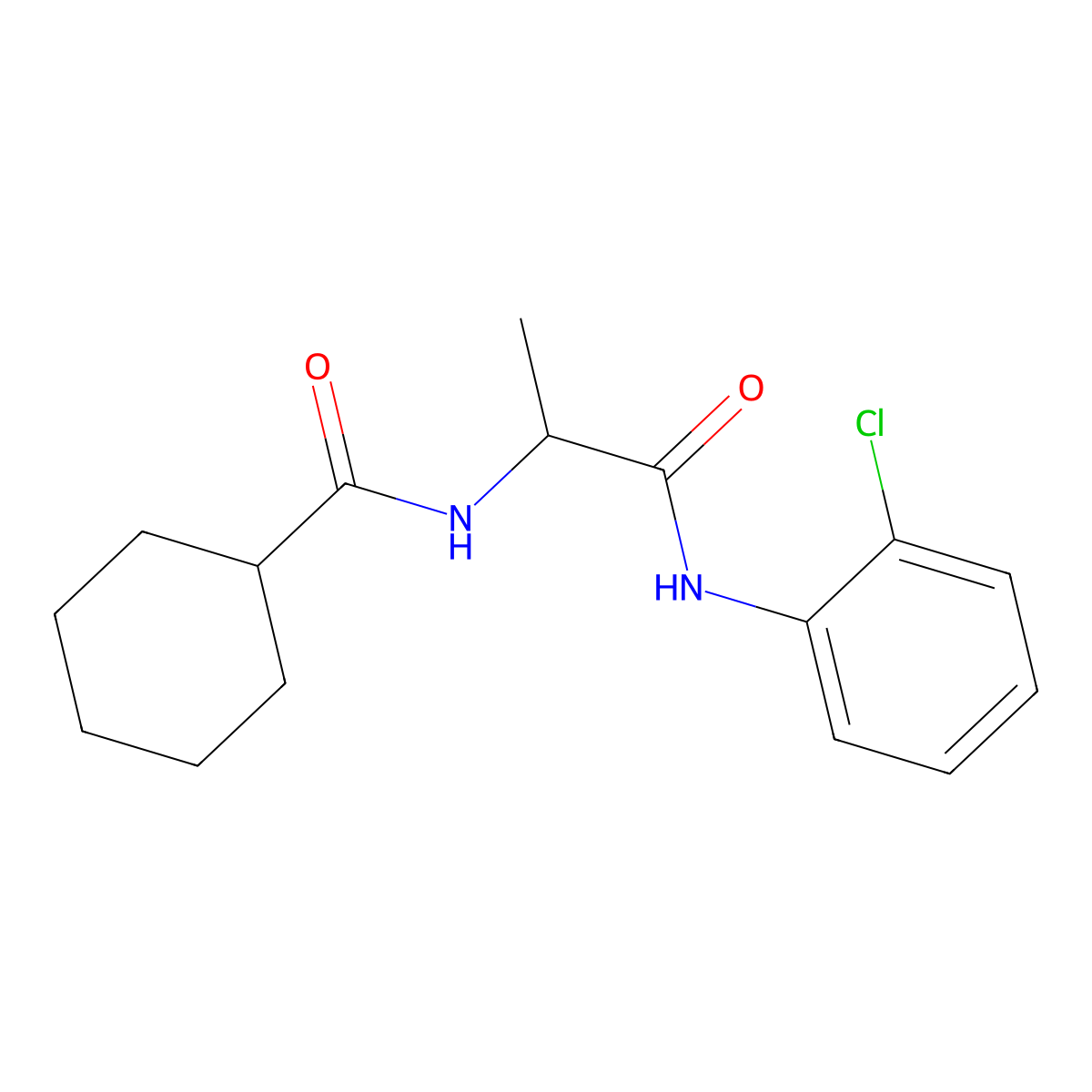 N-{1-[(2-chlorophenyl)amino]-1-oxopropan-2-yl}cyclohexanecarboxamide molecular structure, CAS 1268331-45-8