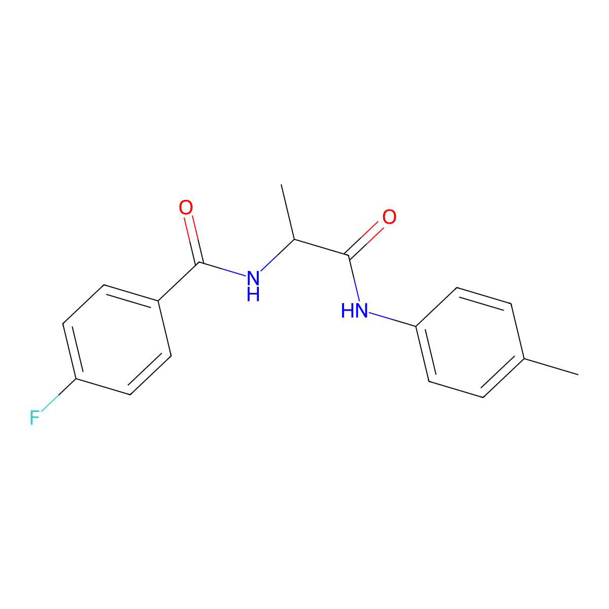 4-fluoro-N-{1-[(4-methylphenyl)amino]-1-oxopropan-2-yl}benzamide molecular structure, CAS 1268331-60-7