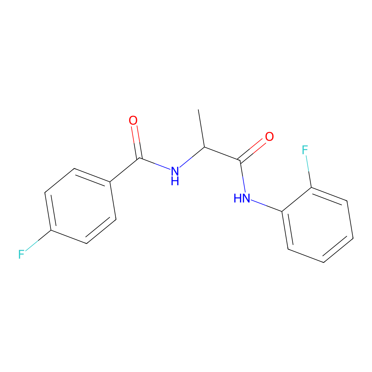 4-fluoro-N-{1-[(2-fluorophenyl)amino]-1-oxopropan-2-yl}benzamide molecular structure, CAS 1268331-78-7