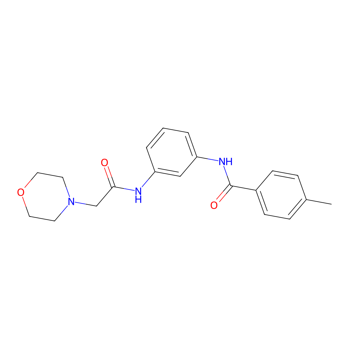 4-methyl-N-{3-[(morpholin-4-ylacetyl)amino]phenyl}benzamide molecular structure, CAS 1268331-83-4