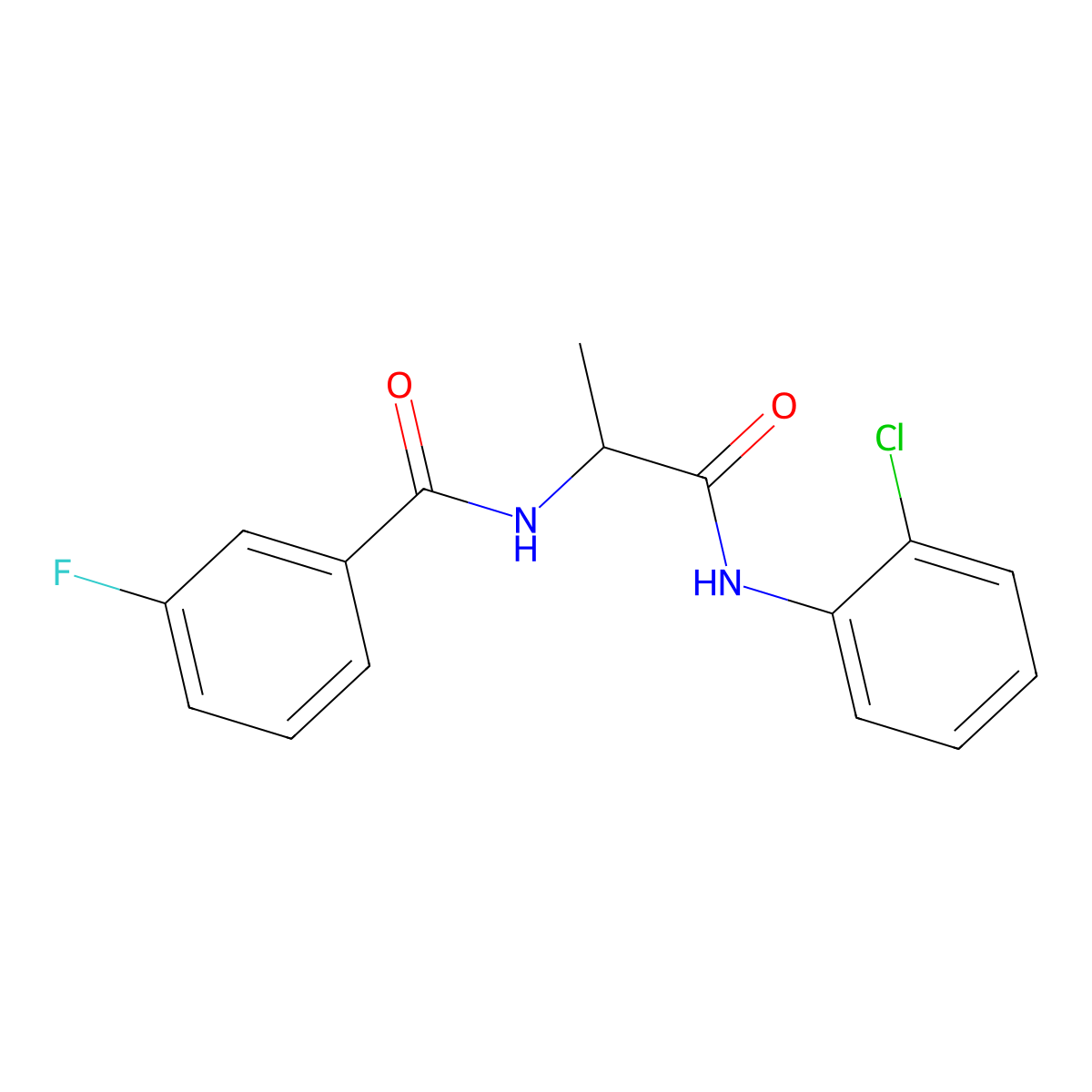 N-{1-[(2-chlorophenyl)amino]-1-oxopropan-2-yl}-3-fluorobenzamide molecular structure, CAS 1268332-02-0