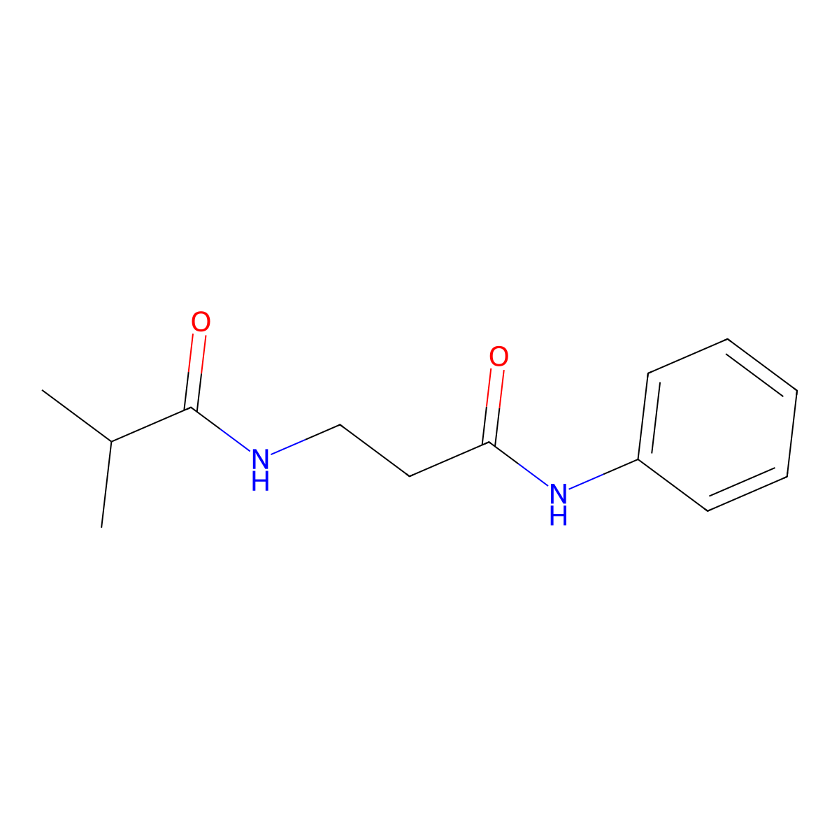 N~3~-(2-methylpropanoyl)-N-phenyl-beta-alaninamide molecular structure, CAS 1268332-27-9