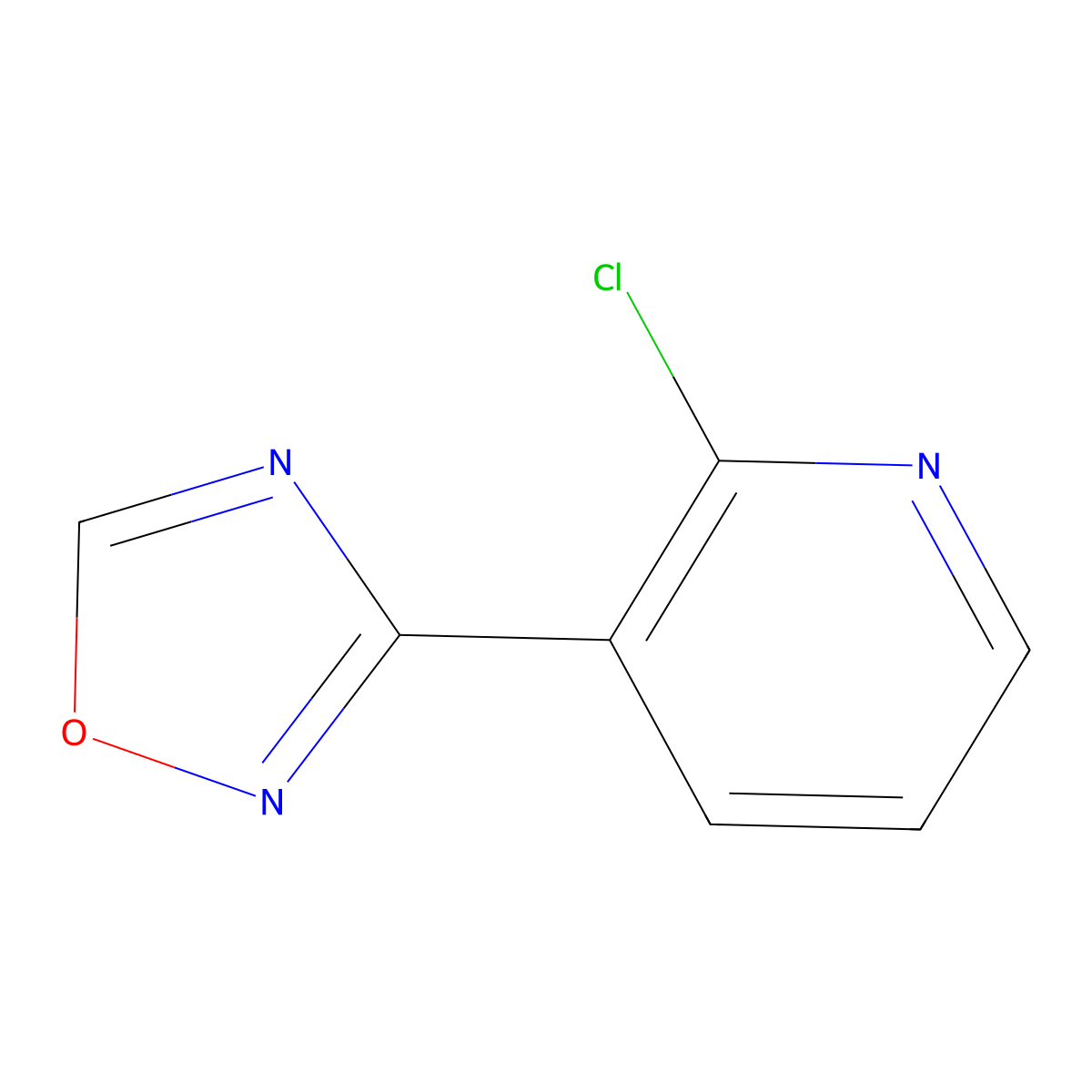 2-Chloro-3-(1,2,4-oxadiazol-3-yl)pyridine molecular structure, CAS 1268334-78-6