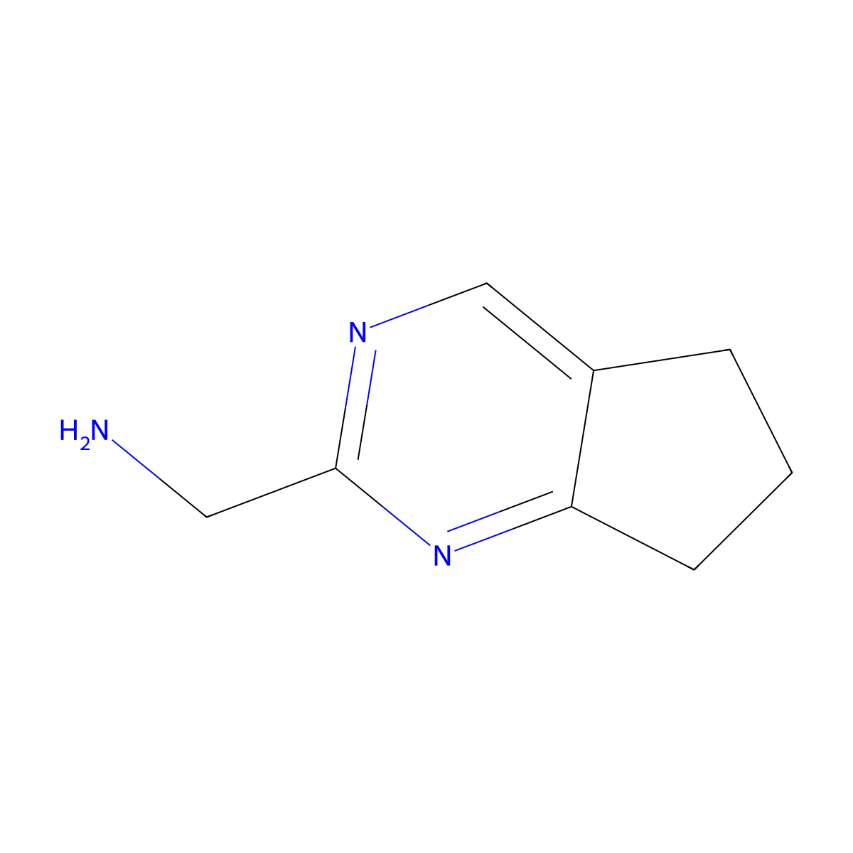 (6,7-dihydro-5H-cyclopenta[d]pyrimidin-2-ylmethyl)amine molecular structure, CAS 1268334-83-3