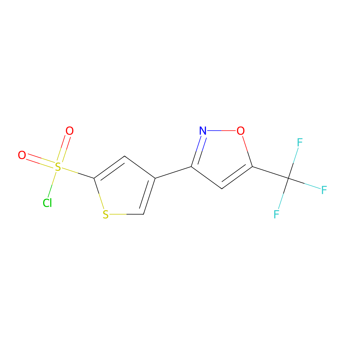 4-[5-(Trifluoromethyl)-3-isoxazolyl]-2-thiophenesulfonyl chloride molecular structure, CAS 1268334-85-5