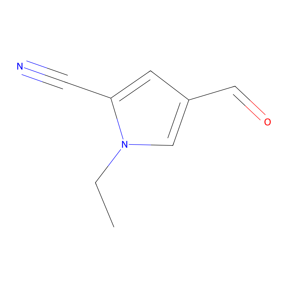 1-ethyl-4-formyl-1H-pyrrole-2-carbonitrile molecular structure, CAS 1268334-86-6