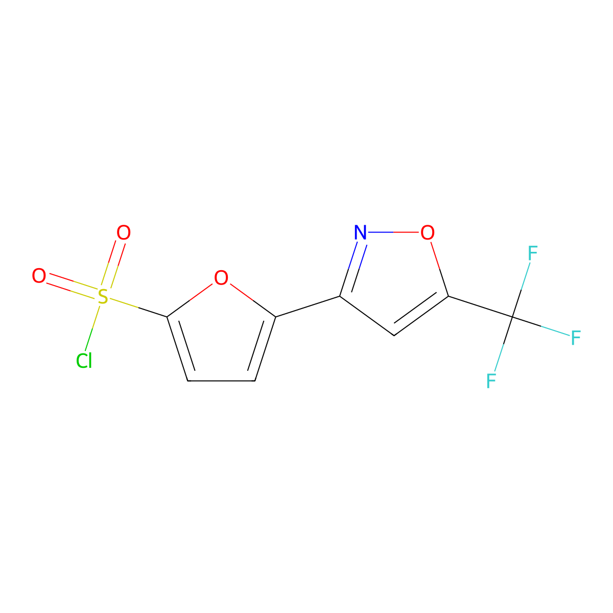 5-[5-(Trifluoromethyl)-3-isoxazolyl]-2-furansulfonyl chloride molecular structure, CAS 1268334-87-7
