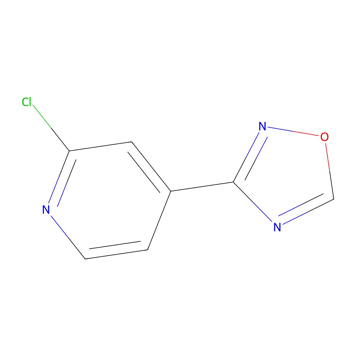 2-Chloro-4-(1,2,4-oxadiazol-3-yl)pyridine molecular structure, CAS 1268334-96-8