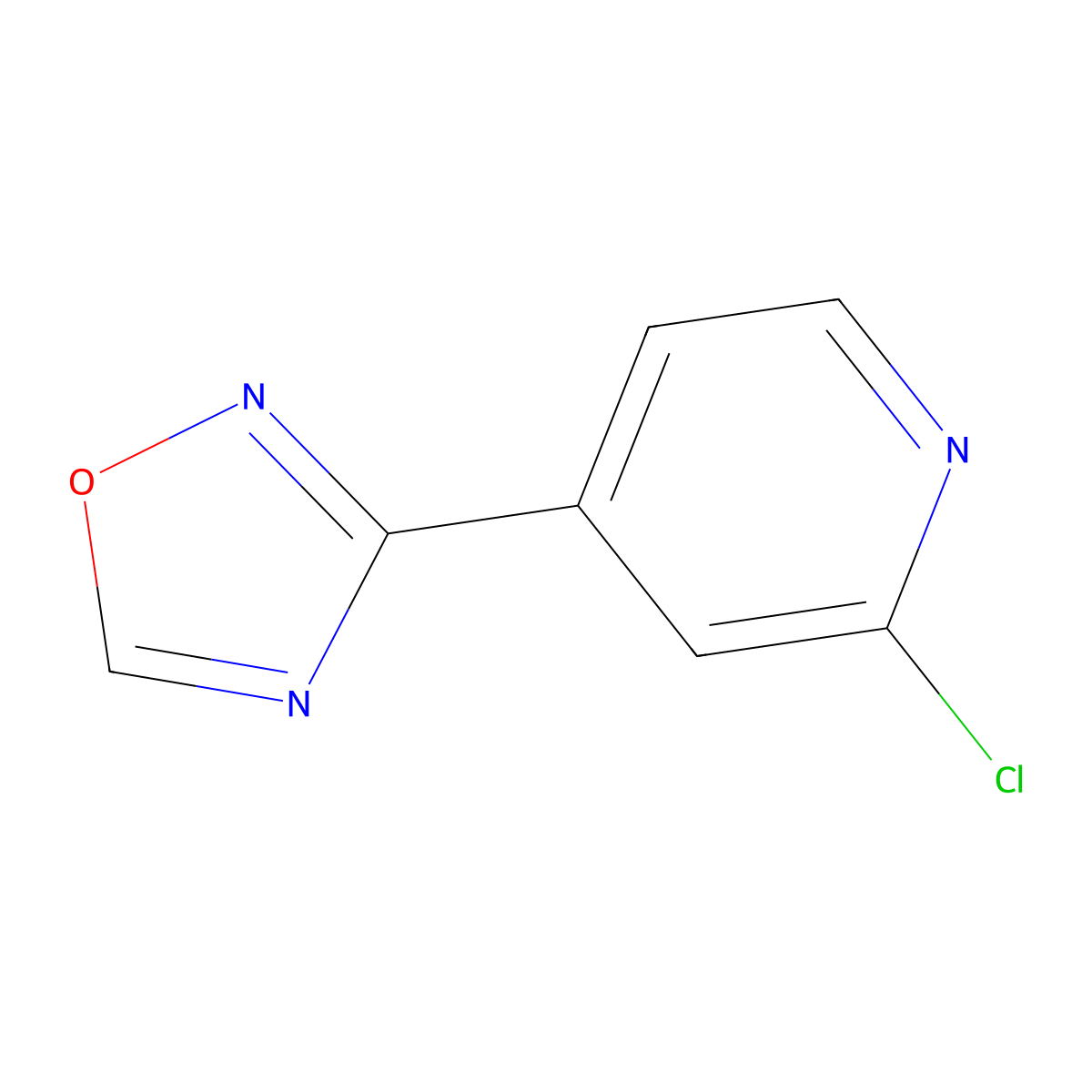 2-Chloro-4-(1,2,4-oxadiazol-3-yl)pyridine molecular structure, CAS 1268334-96-8