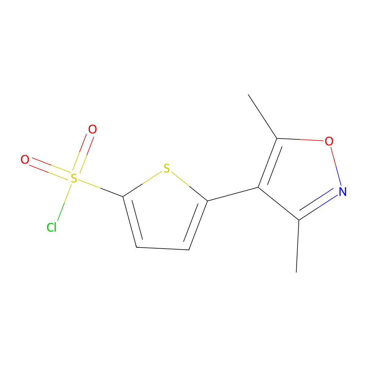 5-(3,5-Dimethyl-4-isoxazolyl)-2-thiophenesulfonyl chloride molecular structure, CAS 1268334-97-9