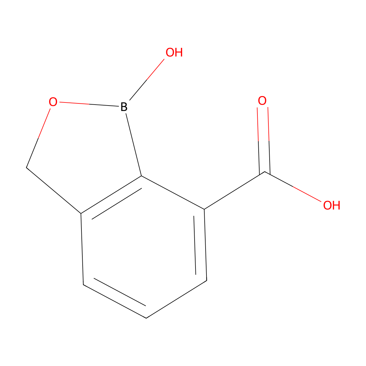 1-Hydroxy-1,3-dihydro-2,1-benzoxaborole-7-carboxylic Acid molecular structure, CAS 1268335-28-9
