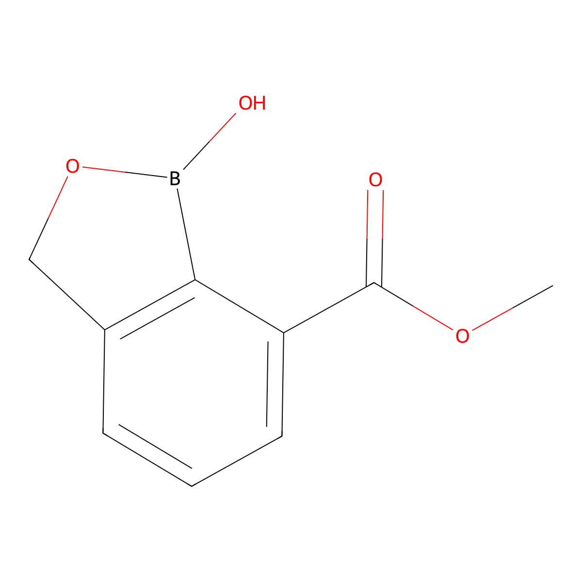 Methyl 1-hydroxy-1,3-dihydrobenzo[c][1,2]oxaborole-7-carboxylate molecular structure, CAS 1268335-29-0