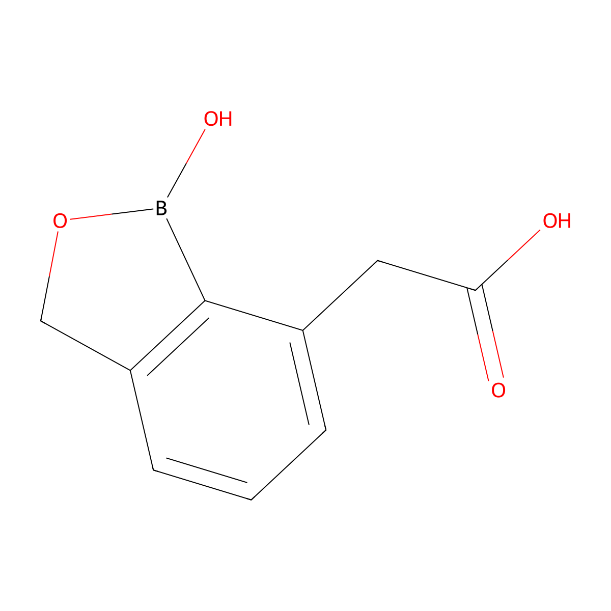 2-(1-Hydroxy-1,3-dihydrobenzo[c][1,2]oxaborol-7-yl)acetic acid molecular structure, CAS 1268335-32-5