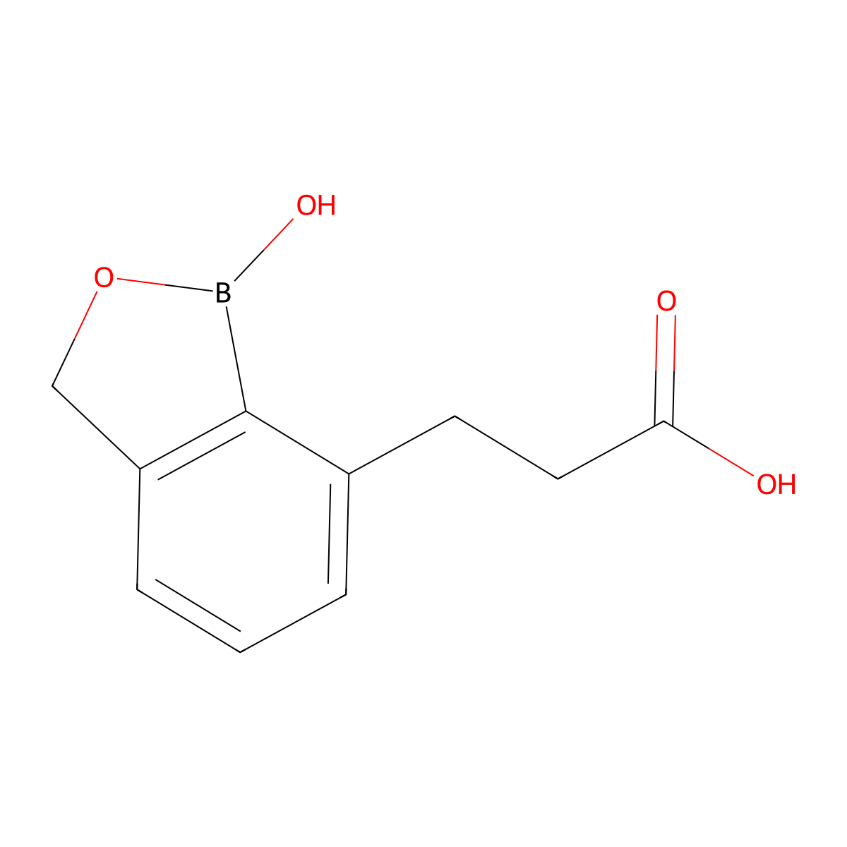 3-(1-Hydroxy-1,3-dihydro-2,1-benzoxaborol-7-yl)propanoic acid molecular structure, CAS 1268335-33-6