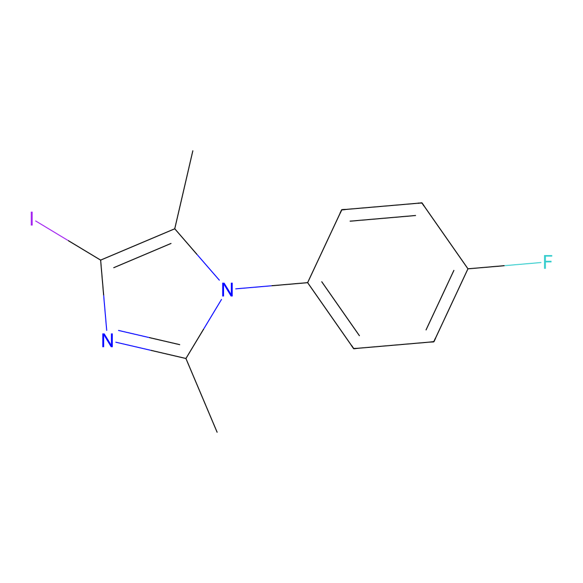 1-(4-Fluorophenyl)-4-iodo-2,5-dimethyl-1H-imidazole molecular structure, CAS 1268338-84-6