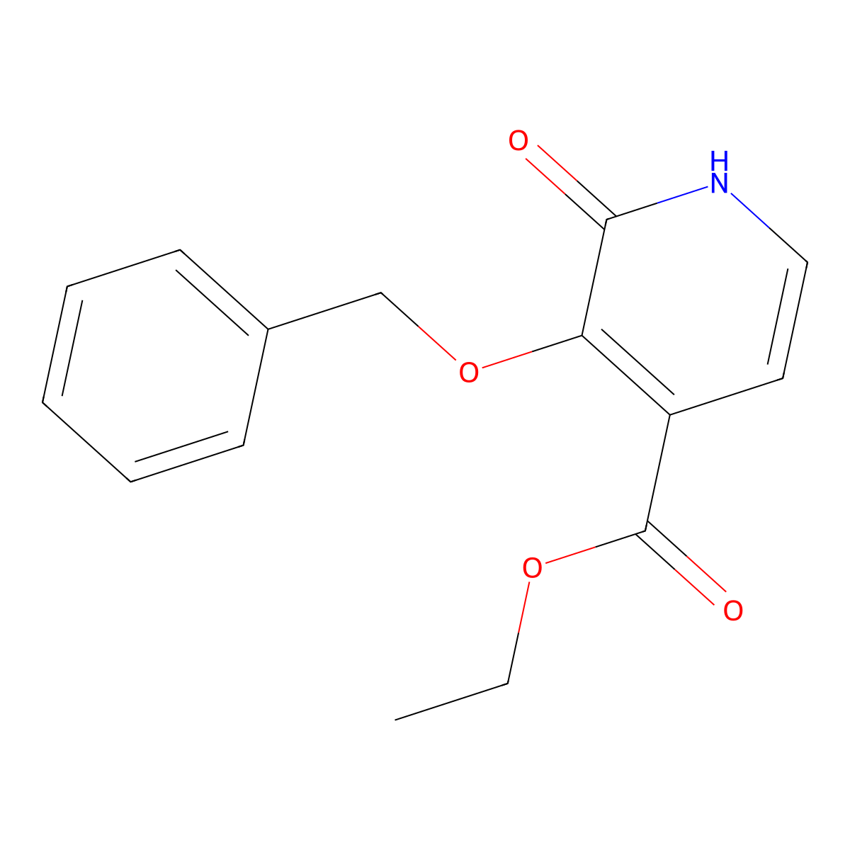 Ethyl 3-(benzyloxy)-2-oxo-1,2-dihydropyridine-4-carboxylate molecular structure, CAS 1268339-15-6